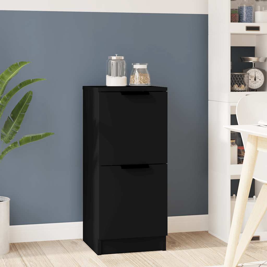 Buffet noir 30x30x70 cm bois d'ingénierie - XIOS