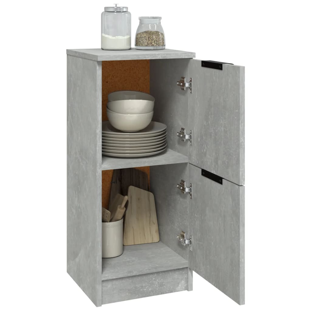 Buffets 2 pcs Gris béton 30x30x70 cm Bois d'ingénierie - XIOS