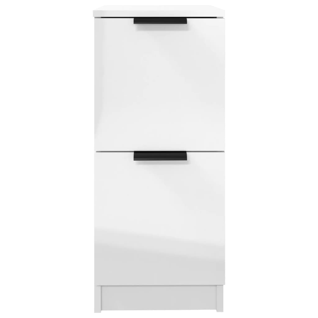 Buffets 2 pcs Blanc brillant 30x30x70 cm Bois d'ingénierie - XIOS