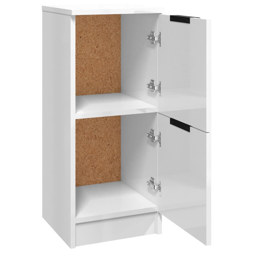 Buffets 2 pcs Blanc brillant 30x30x70 cm Bois d'ingénierie - XIOS