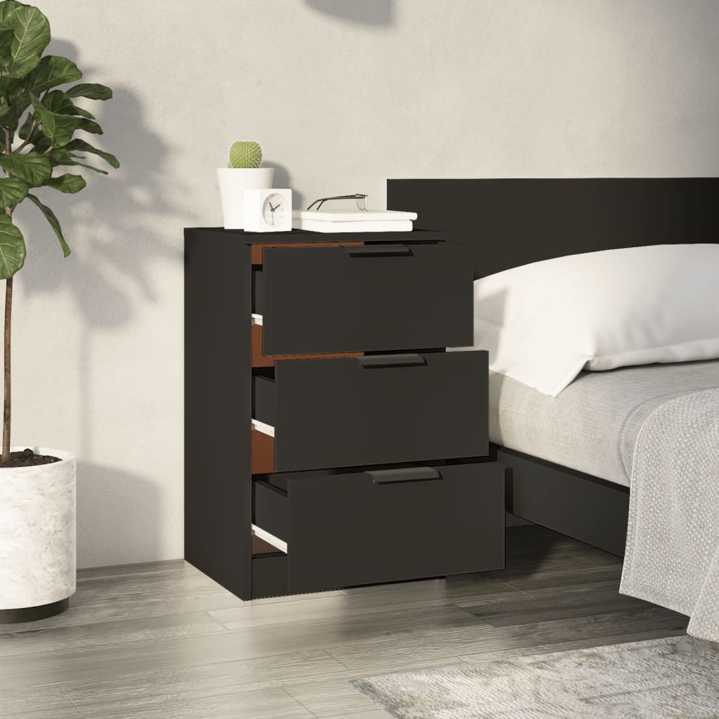 Table de chevet noir 40x36x65 cm - XIOS