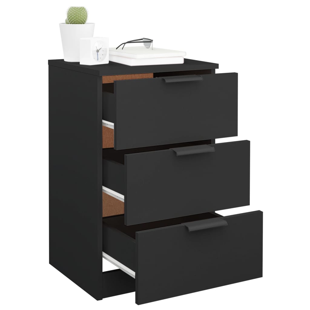Table de chevet noir 40x36x65 cm - XIOS