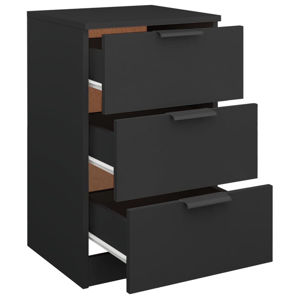 Table de chevet noir 40x36x65 cm - XIOS