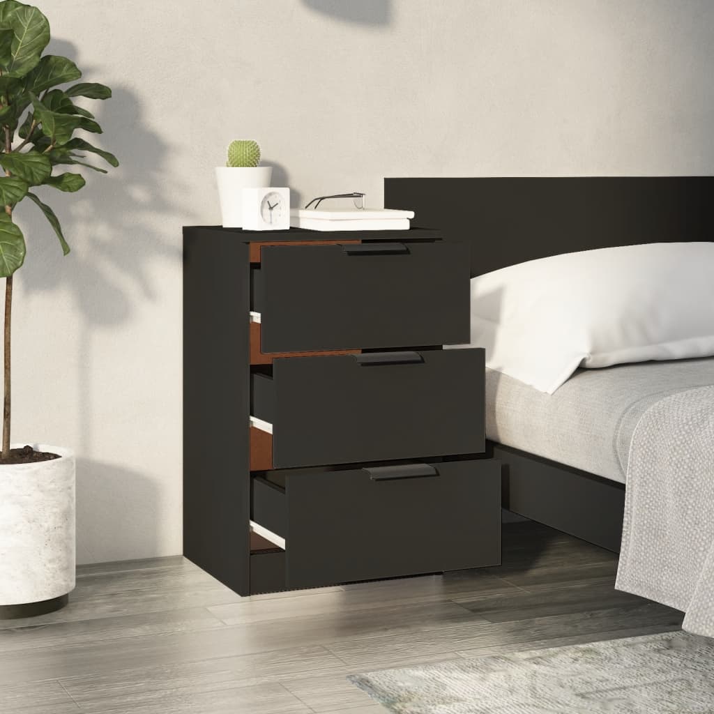 Tables de chevet 2 pcs noir 40x36x65 cm - XIOS