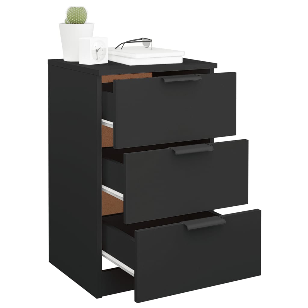 Tables de chevet 2 pcs noir 40x36x65 cm - XIOS