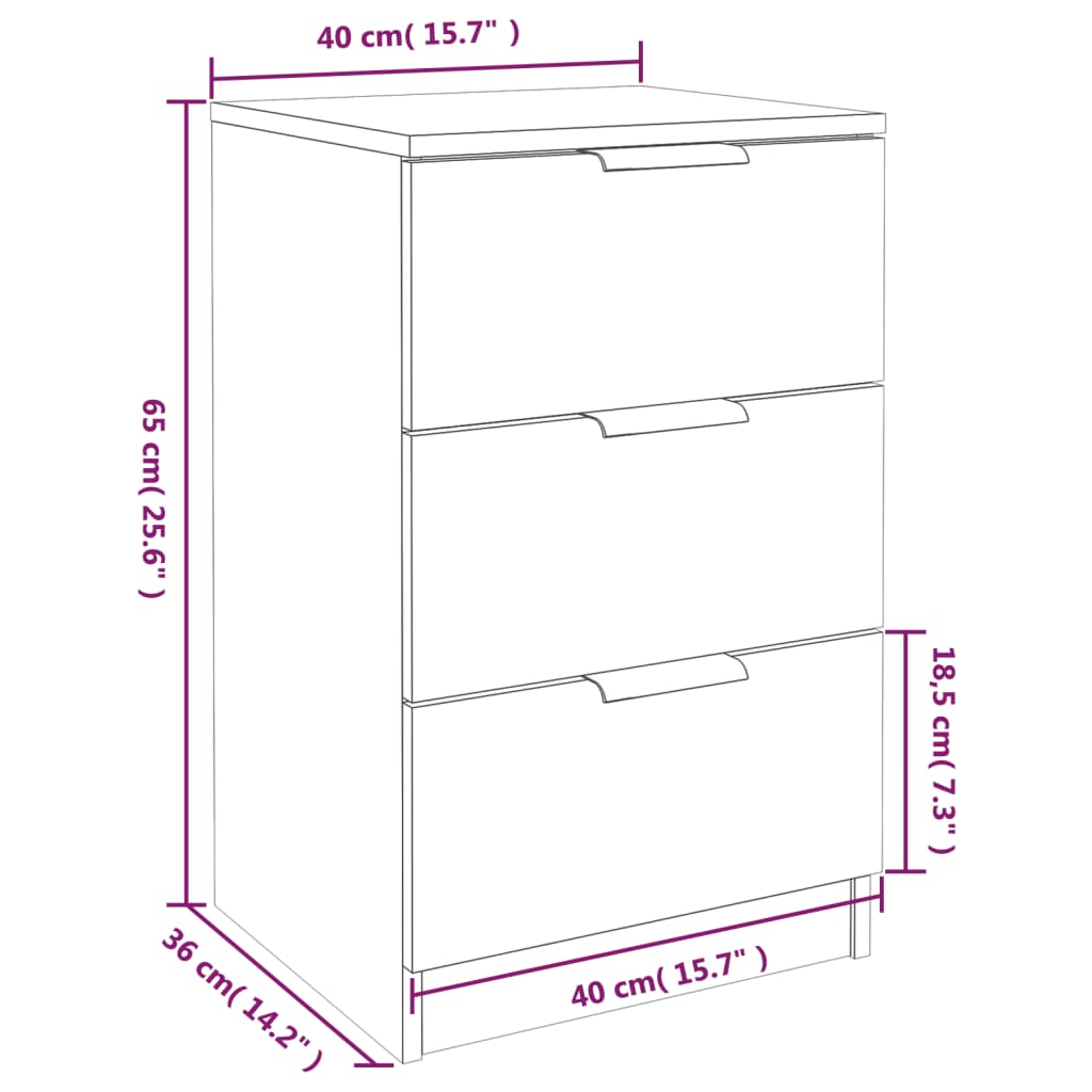 Tables de chevet 2 pcs Chêne sonoma 40x36x65 cm - XIOS