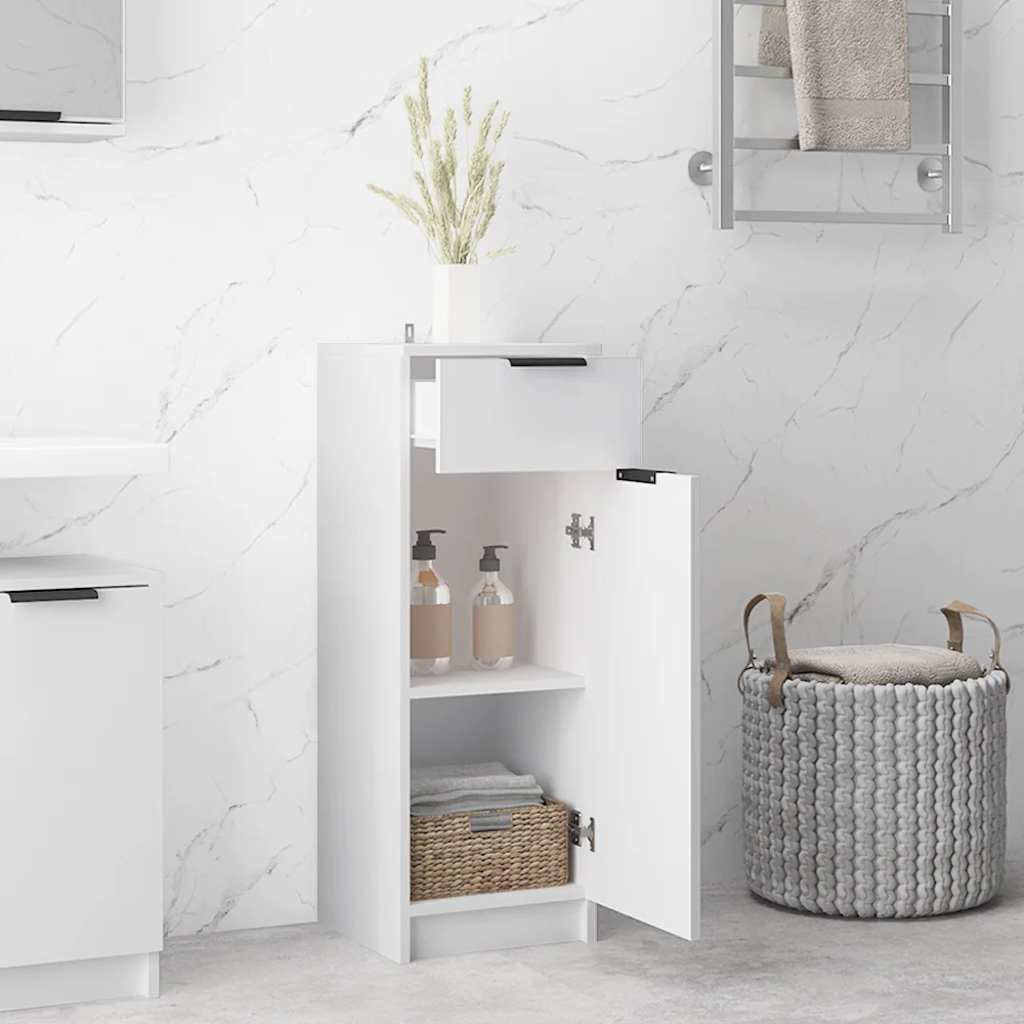 Armoire de salle de bain blanc 32x33,5x90 cm bois d'ingénierie - XIOS