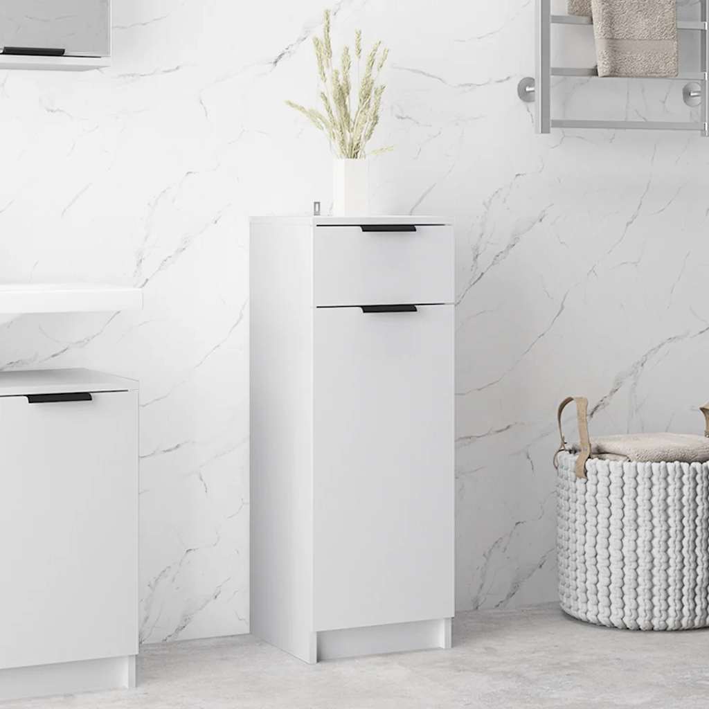 Armoire de salle de bain blanc 32x33,5x90 cm bois d'ingénierie - XIOS