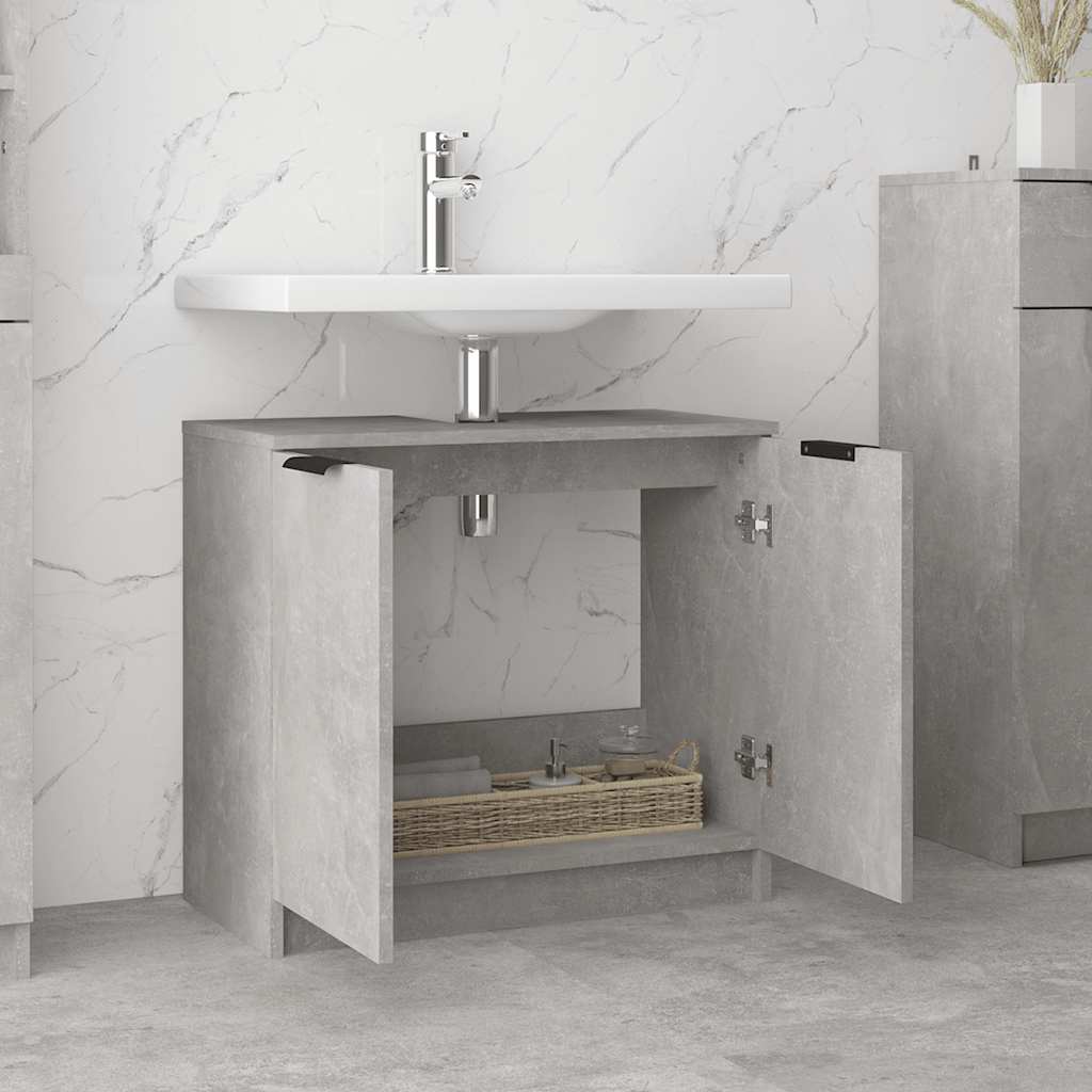 Armoire de bain Gris béton 64,5x33,5x59 cm Bois d'ingénierie - XIOS
