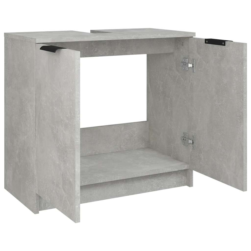 Armoire de bain Gris béton 64,5x33,5x59 cm Bois d'ingénierie - XIOS
