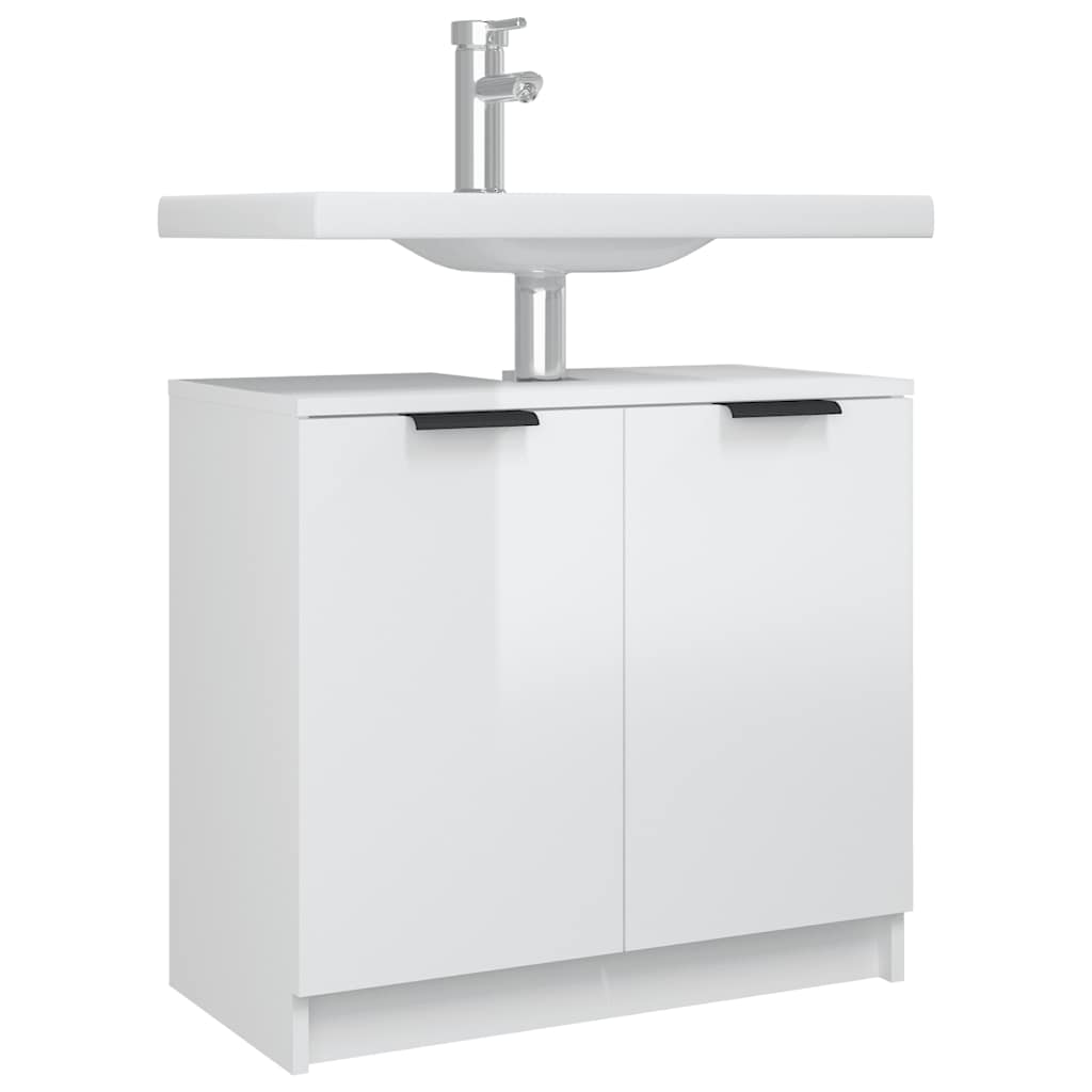 Armoire de salle de bain Blanc brillant 64,5x33,5x59 cm