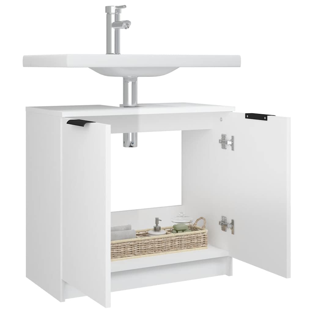 Armoire de salle de bain Blanc brillant 64,5x33,5x59 cm