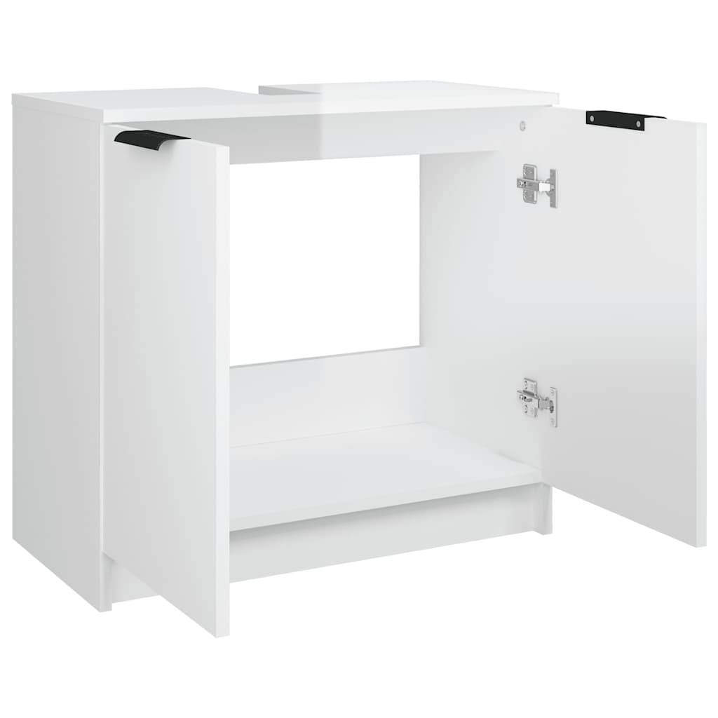 Armoire de salle de bain Blanc brillant 64,5x33,5x59 cm