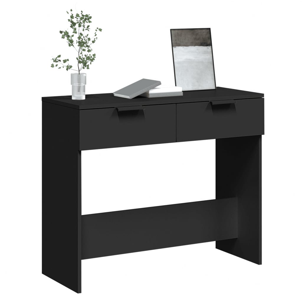 Table console noir 90x36x75 cm bois d'ingénierie - XIOS