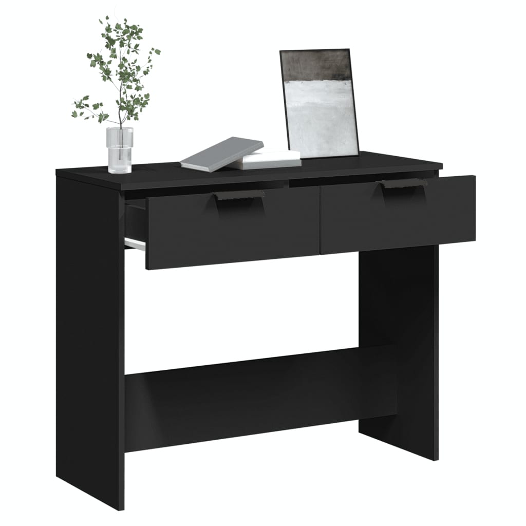 Table console noir 90x36x75 cm bois d'ingénierie - XIOS