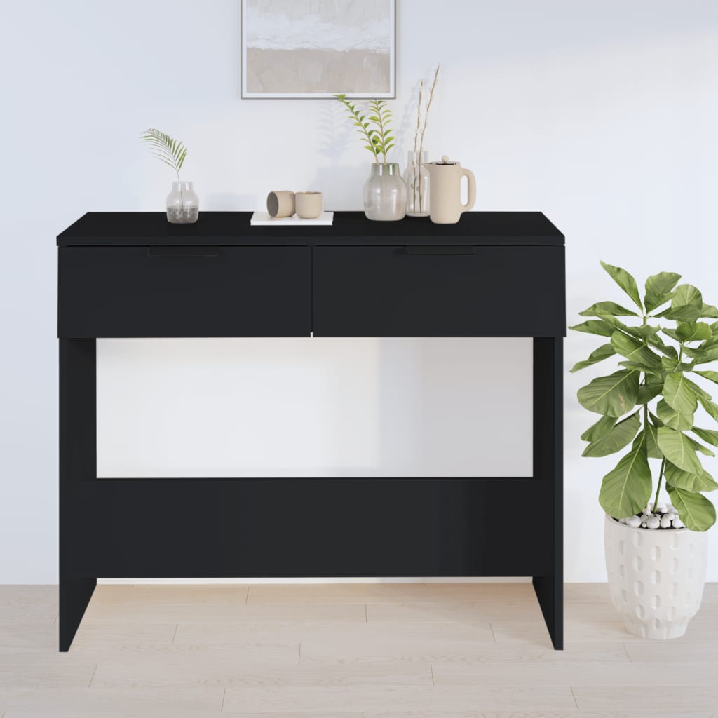 Table console noir 90x36x75 cm bois d'ingénierie - XIOS