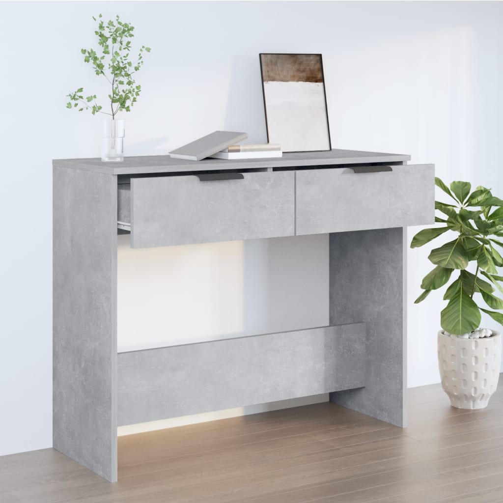 Table console Gris béton 90x36x75 cm Bois d'ingénierie - XIOS