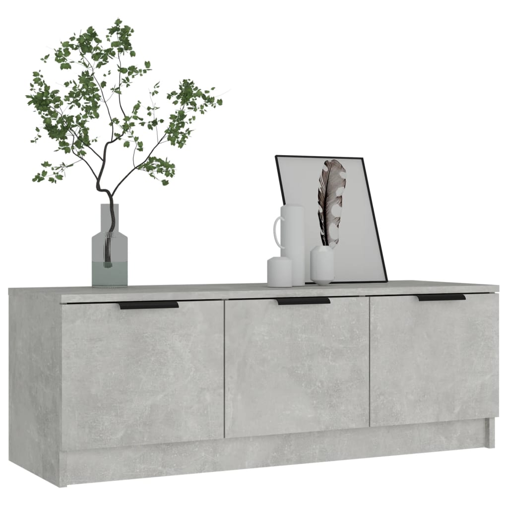 Meuble TV Gris béton 102x35x36,5 cm Bois d'ingénierie - XIOS