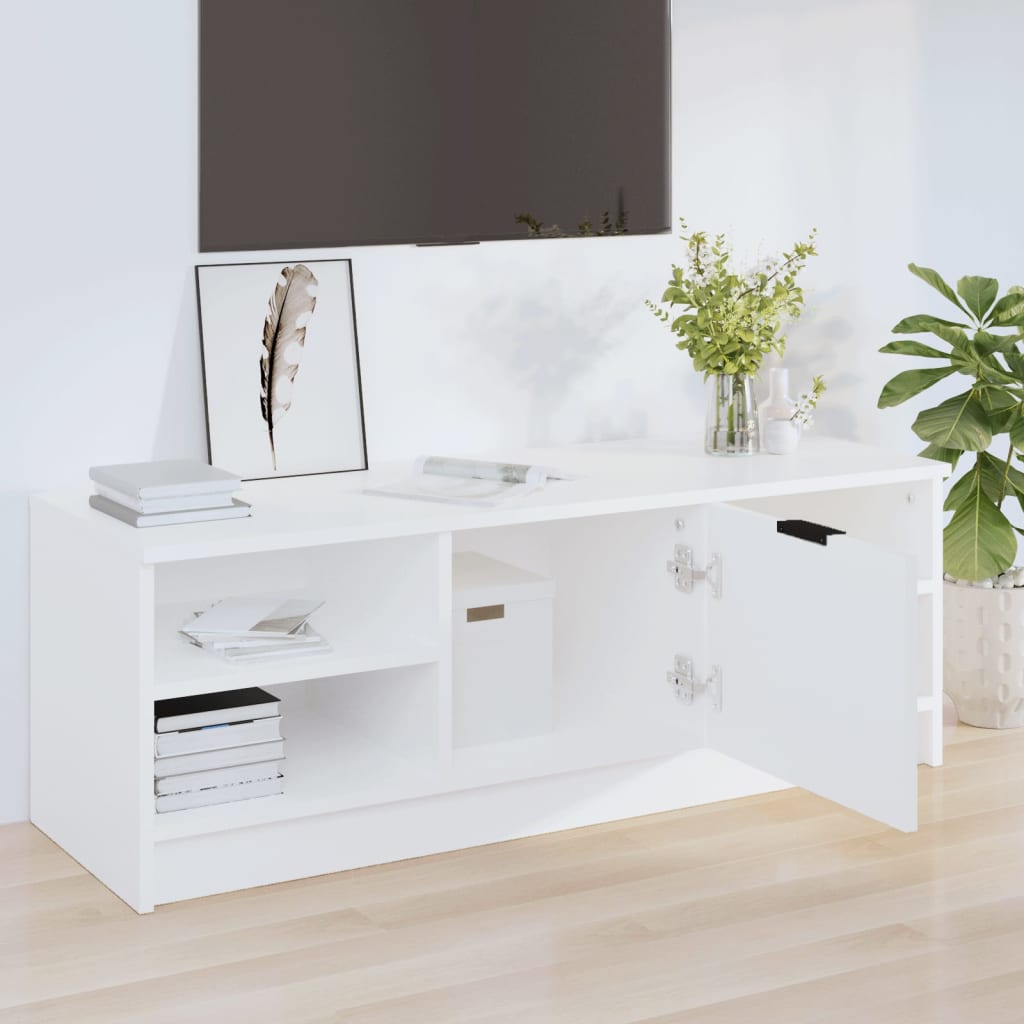 Meuble TV Blanc 102x35,5x36,5 cm Bois d'ingénierie Meubles TV vidaXL   