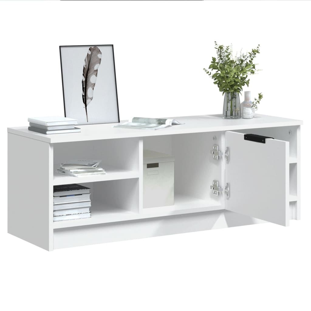Meuble TV Blanc 102x35,5x36,5 cm Bois d'ingénierie Meubles TV vidaXL   