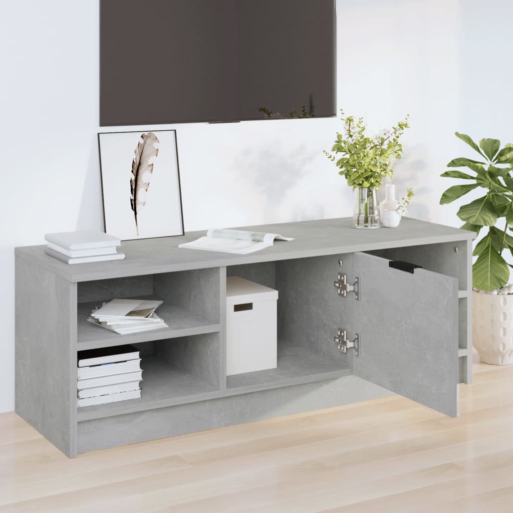 Meuble TV Gris béton 102x35,5x36,5 cm Bois d'ingénierie - XIOS