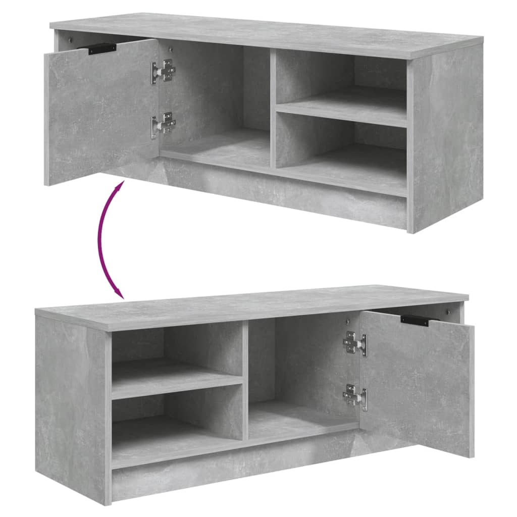 Meuble TV Gris béton 102x35,5x36,5 cm Bois d'ingénierie - XIOS