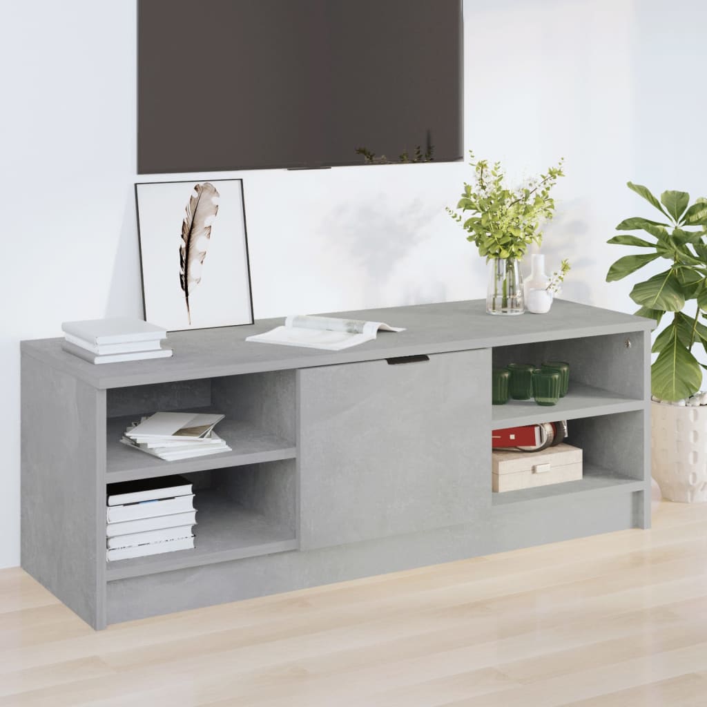 Meuble TV Gris béton 102x35,5x36,5 cm Bois d'ingénierie - XIOS