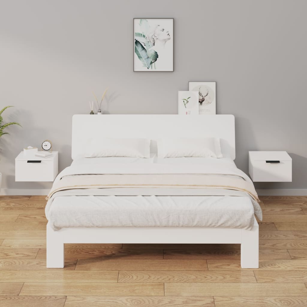 Tables de chevet murales 2 pcs blanc 34x30x20 cm - XIOS