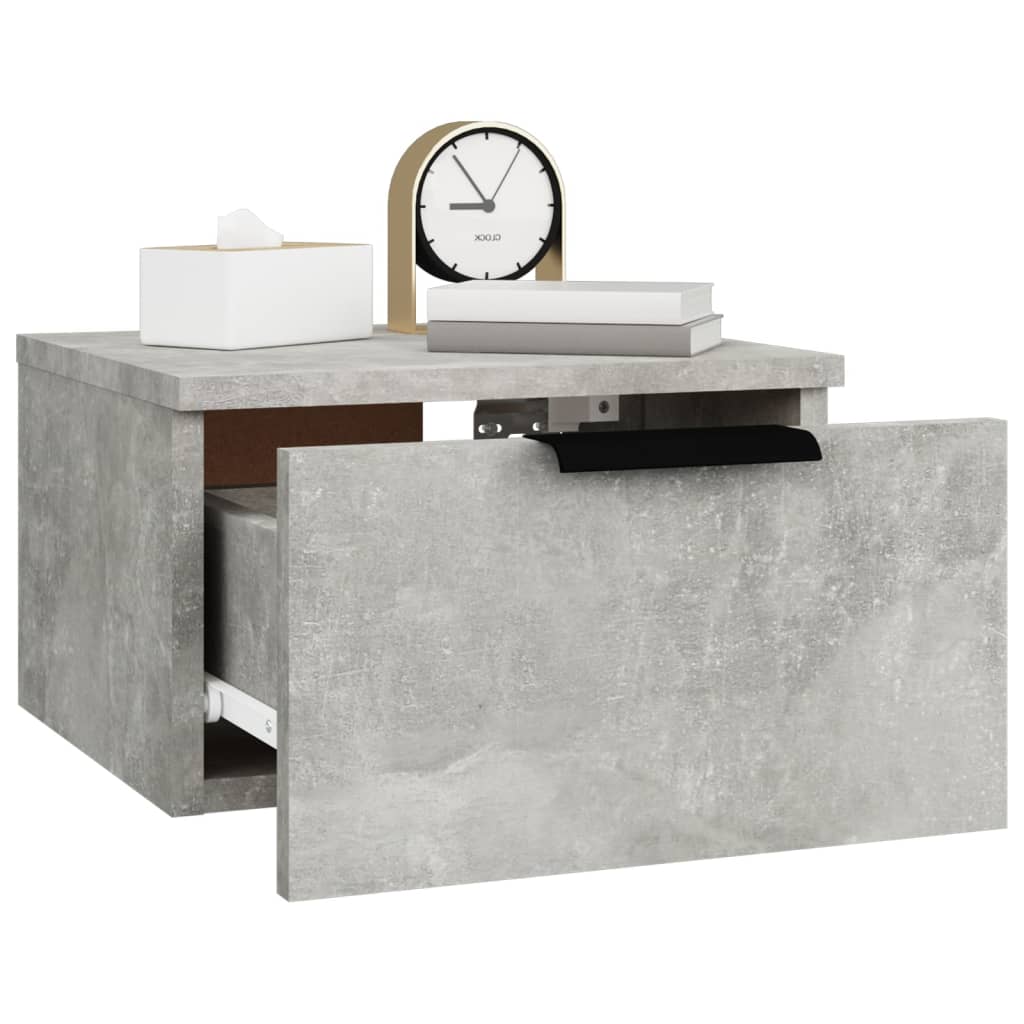 Table de chevet murale Gris béton 34x30x20 cm - XIOS