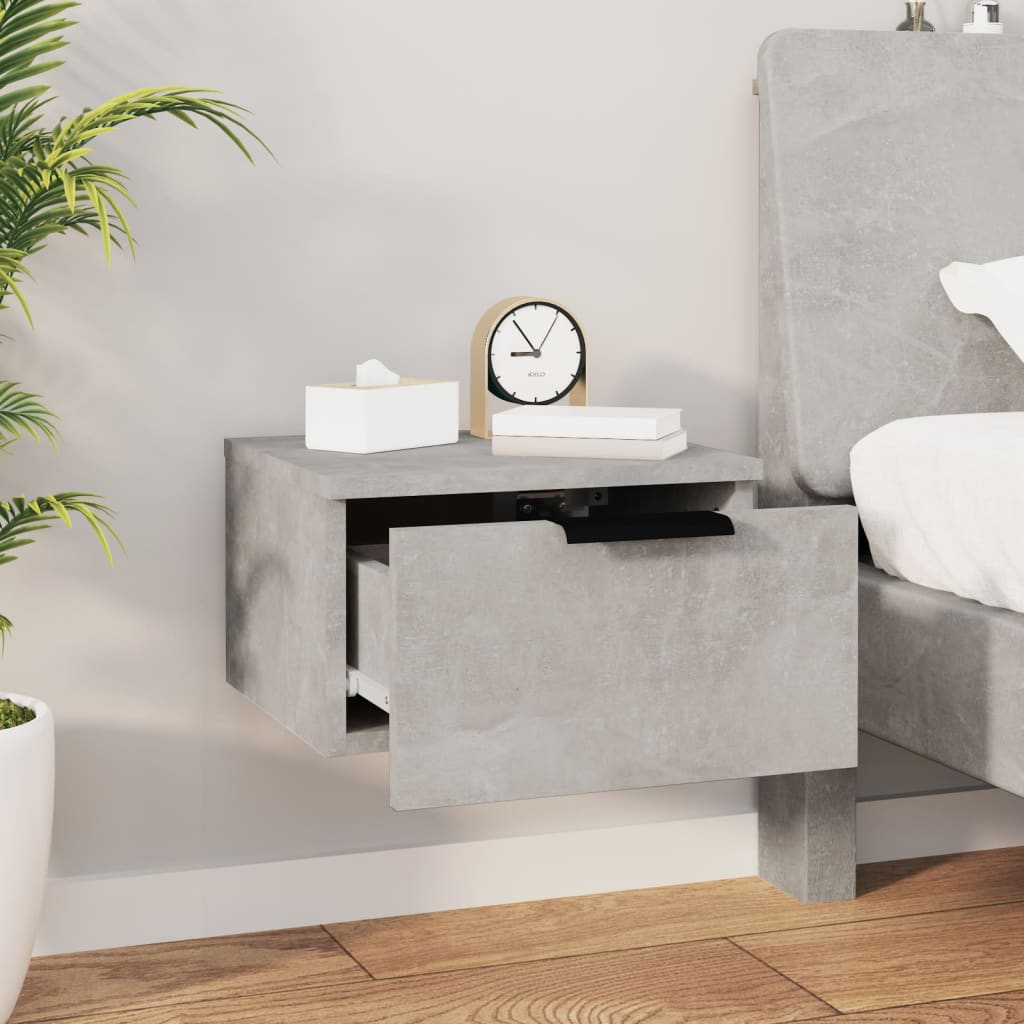 Tables de chevet murales 2 pcs Gris béton 34x30x20 cm - XIOS