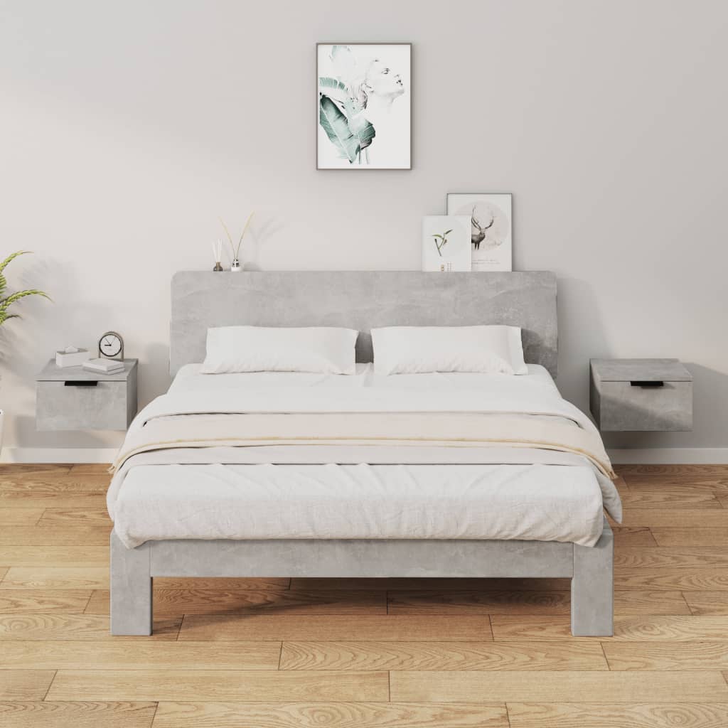 Tables de chevet murales 2 pcs Gris béton 34x30x20 cm - XIOS