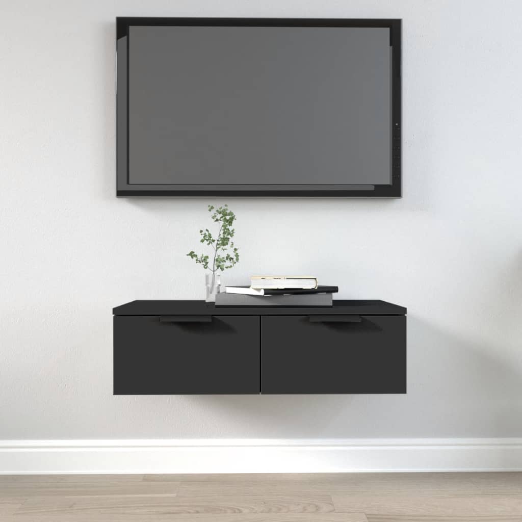 Armoire murale noir 68x30x20 cm bois d'ingénierie - XIOS