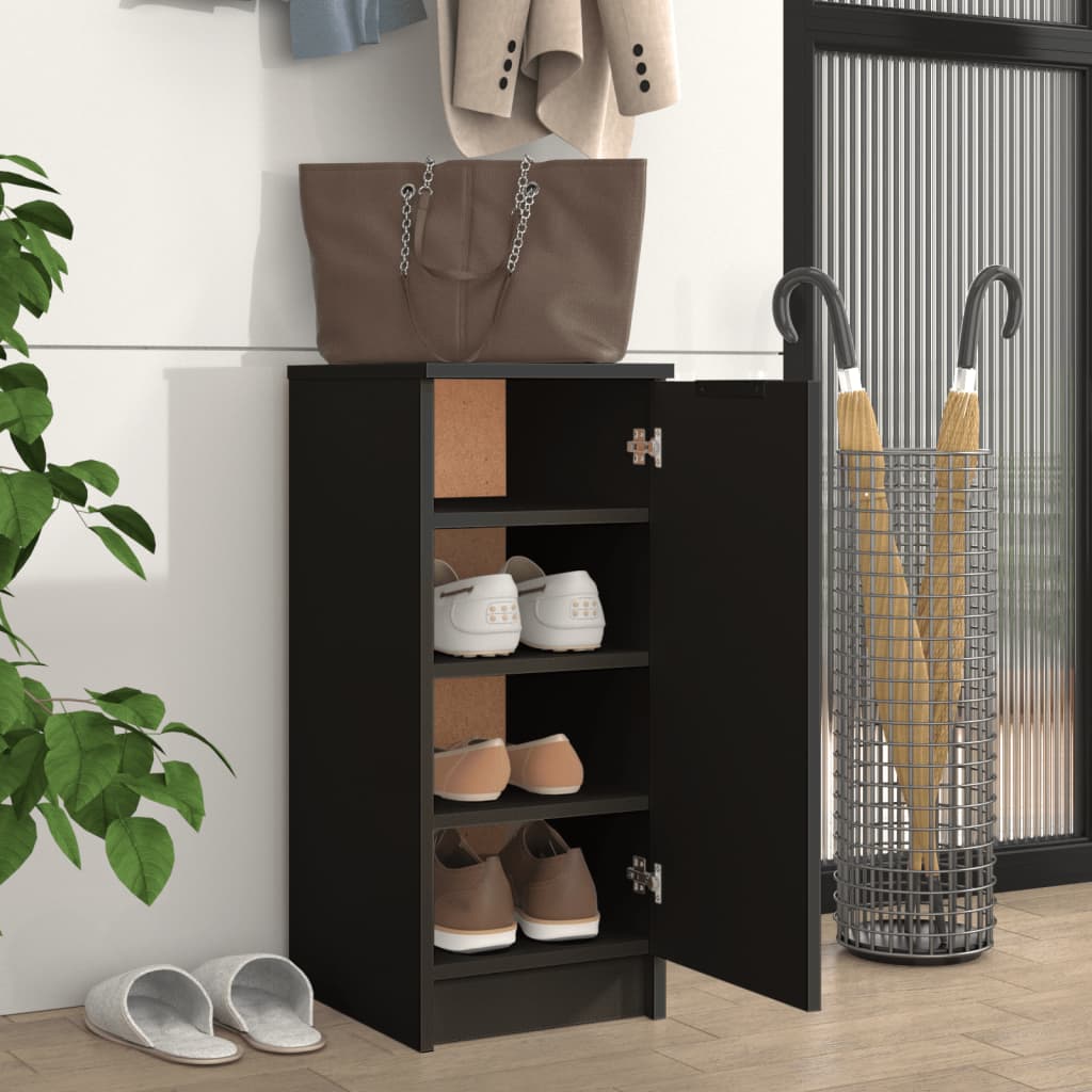 Armoire à chaussures noir 30x35x70 cm bois d'ingénierie - XIOS