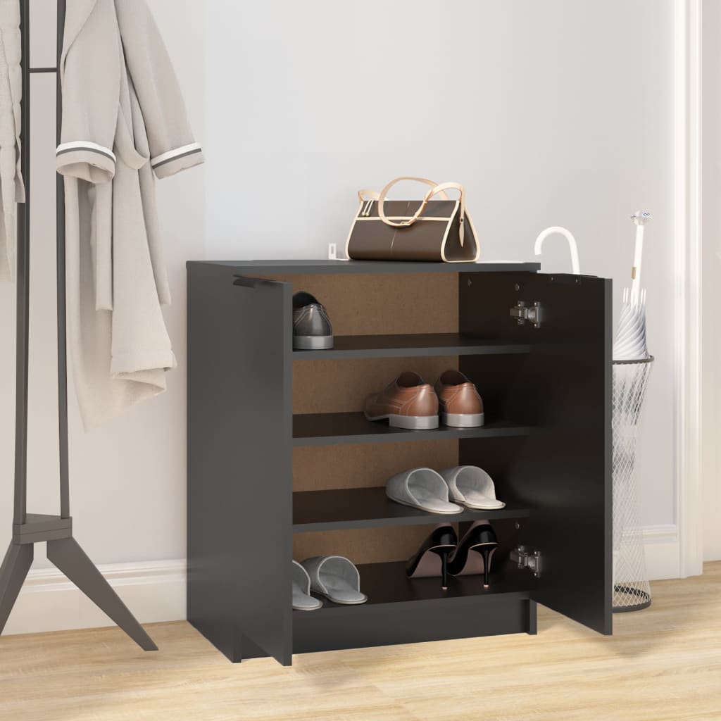 Armoire à chaussures Noir 59x35x70 cm bois d'ingénierie - XIOS