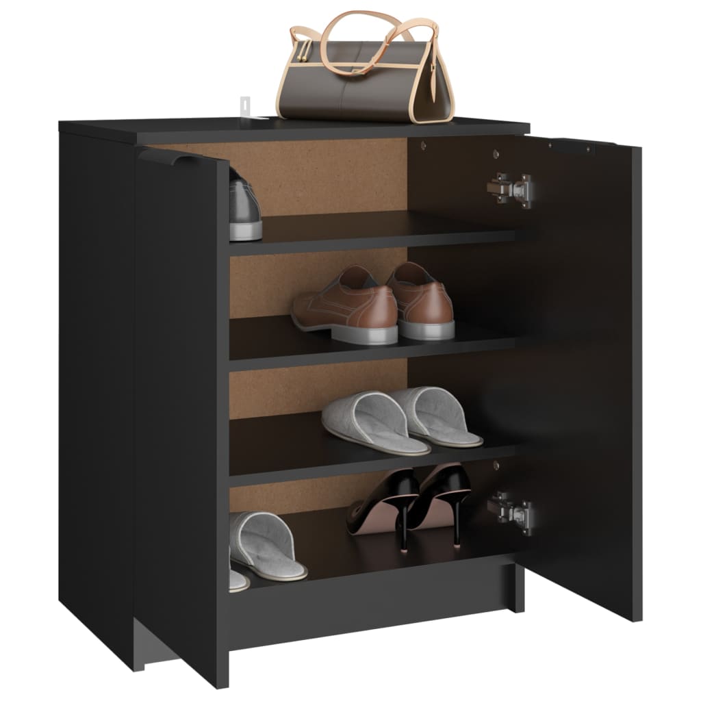 Armoire à chaussures Noir 59x35x70 cm bois d'ingénierie - XIOS