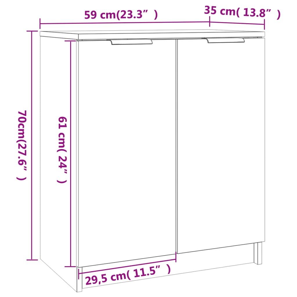 Armoire à chaussures Noir 59x35x70 cm bois d'ingénierie - XIOS