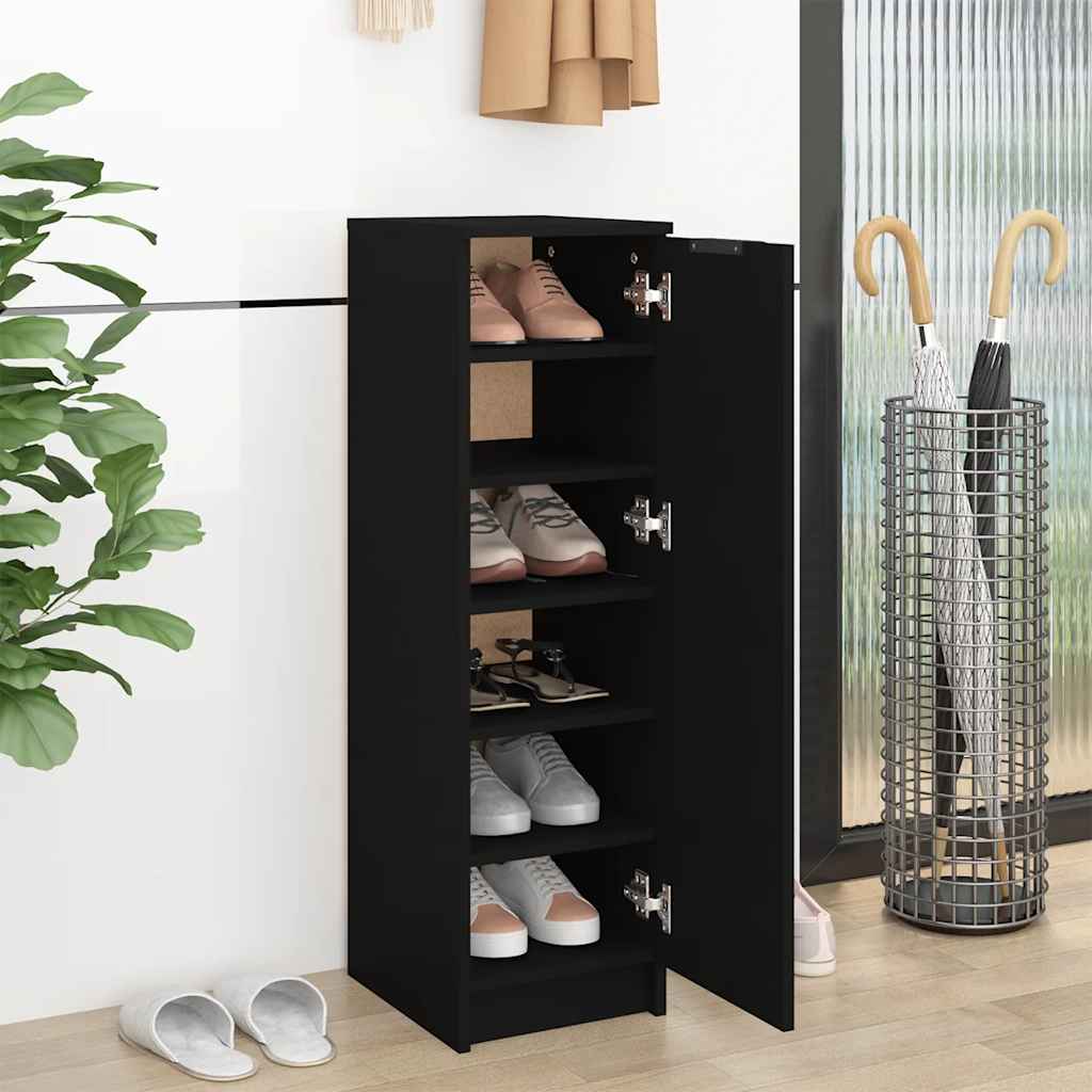 Armoire à chaussures noir 30x35x100 cm bois d'ingénierie - XIOS