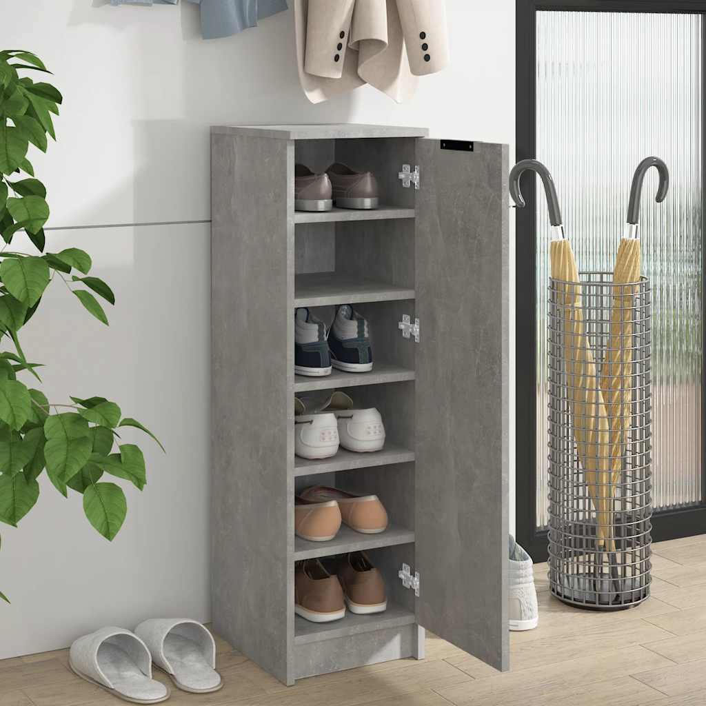 Armoire à chaussures Gris béton 30x35x100 cm Bois d'ingénierie - XIOS