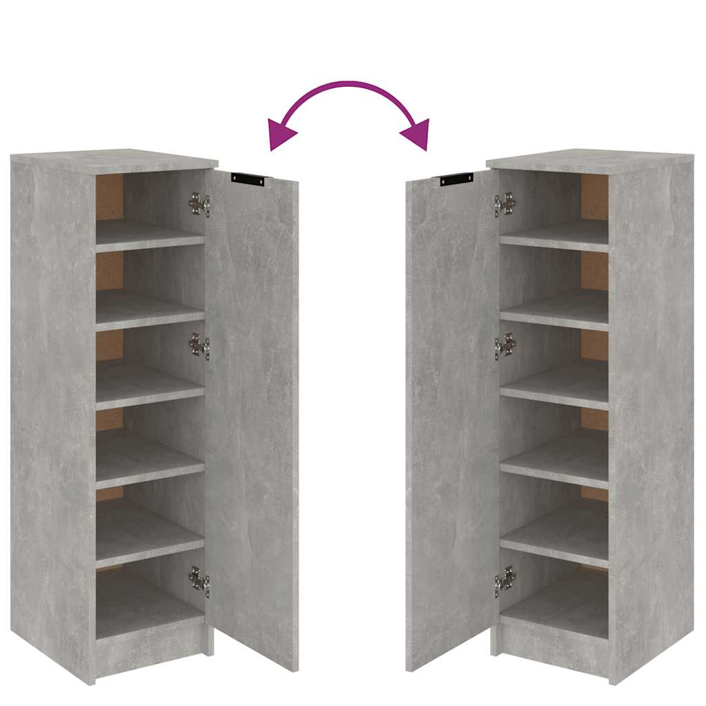 Armoire à chaussures Gris béton 30x35x100 cm Bois d'ingénierie - XIOS