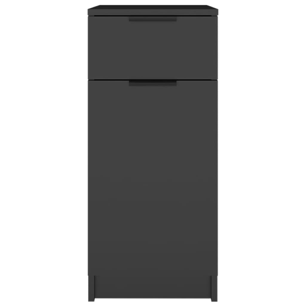 Armoire de bureau noir 33,5x50x75 cm bois d'ingénierie