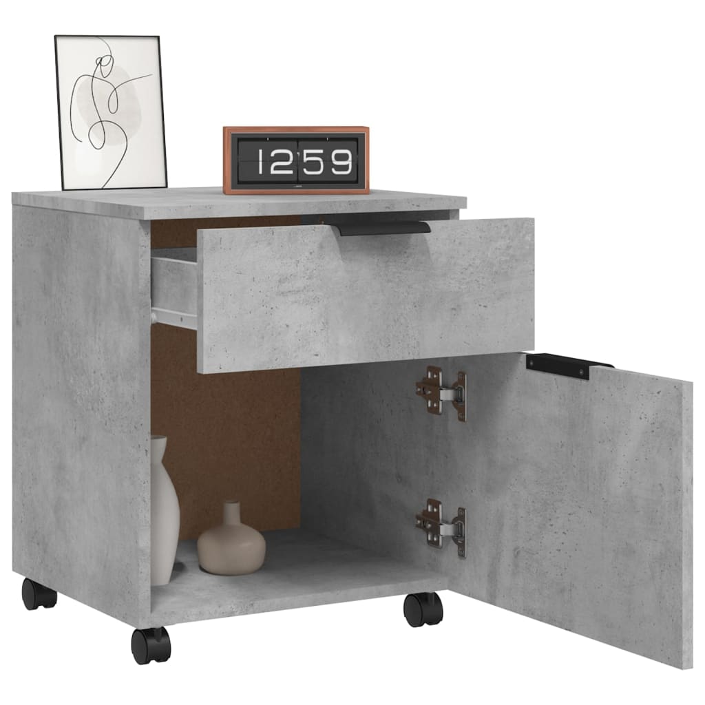 Classeur mobile avec roues Gris béton 45x38x54 cm - XIOS