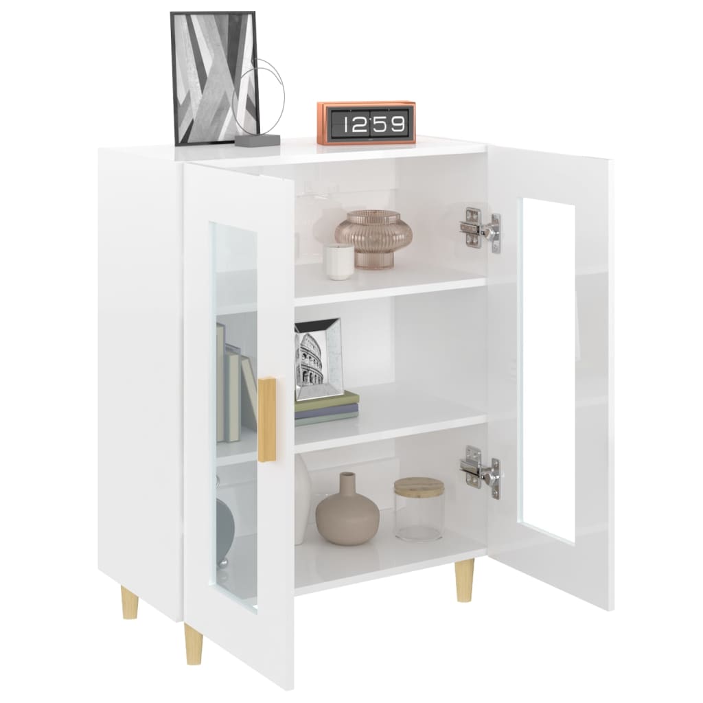 Buffet Blanc brillant 69,5x34x90 cm Bois d'ingénierie - XIOS