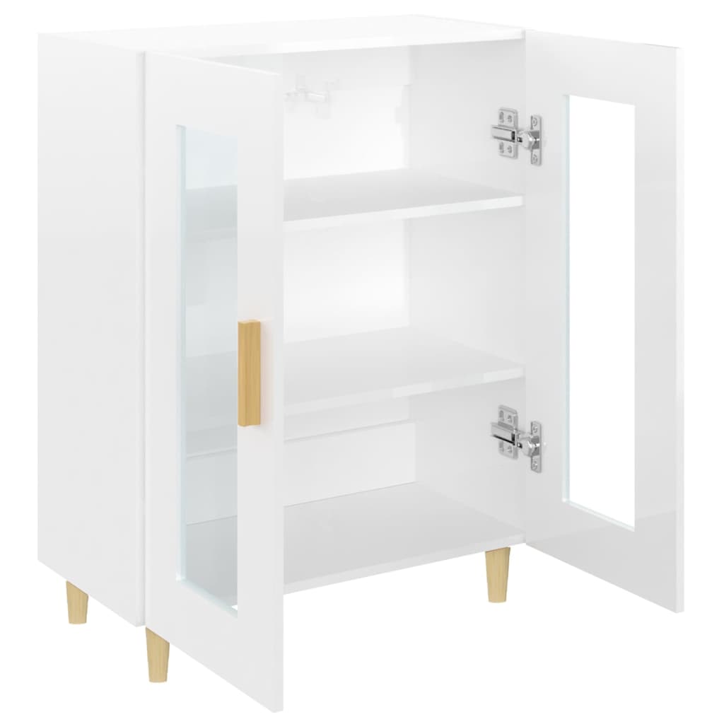 Buffet Blanc brillant 69,5x34x90 cm Bois d'ingénierie - XIOS