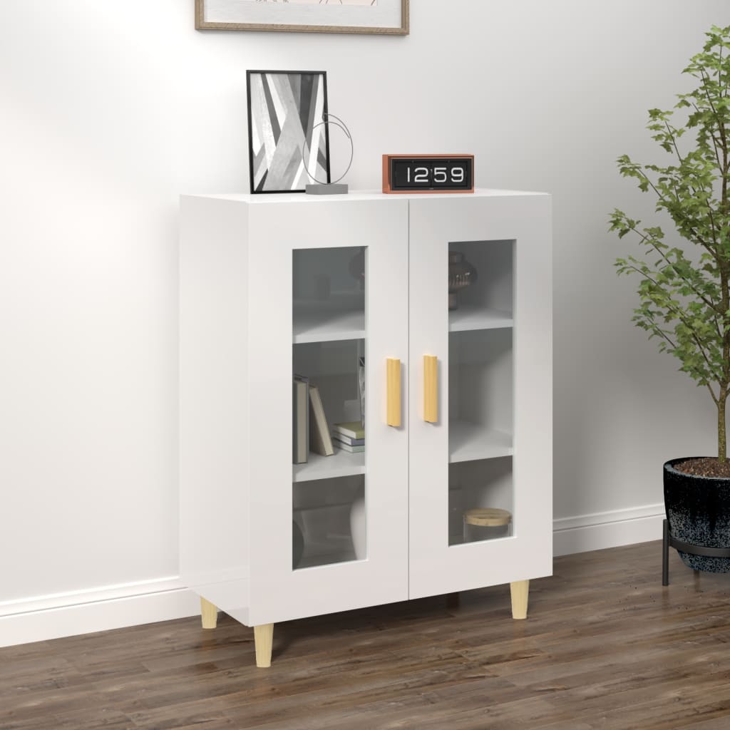 Buffet Blanc brillant 69,5x34x90 cm Bois d'ingénierie - XIOS