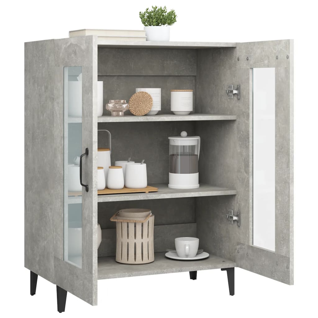 Buffet gris béton 69,5x34x90 cm bois d'ingénierie - XIOS