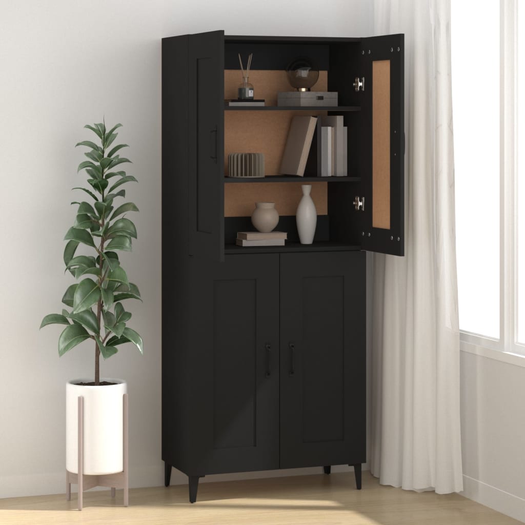 Buffet Noir 69,5x34x90 cm Bois d'ingénierie - XIOS