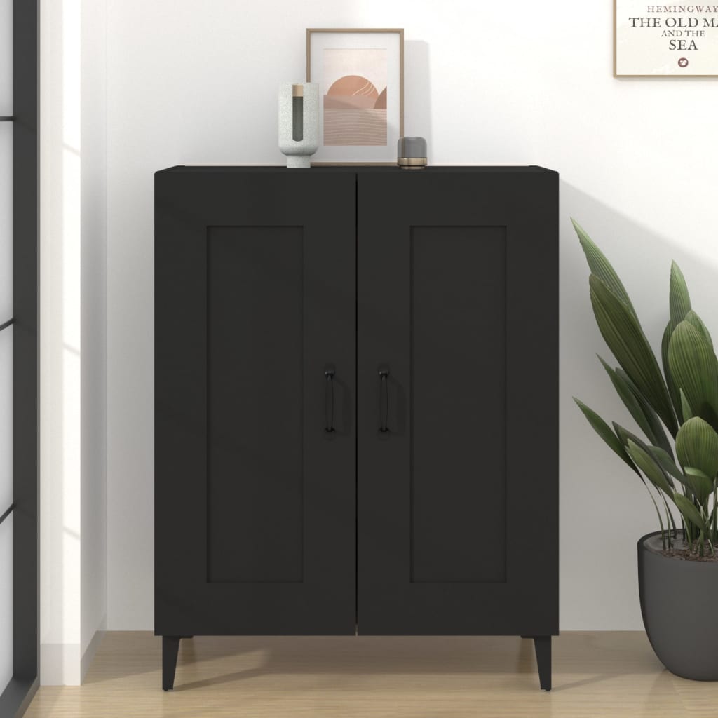 Buffet Noir 69,5x34x90 cm Bois d'ingénierie - XIOS