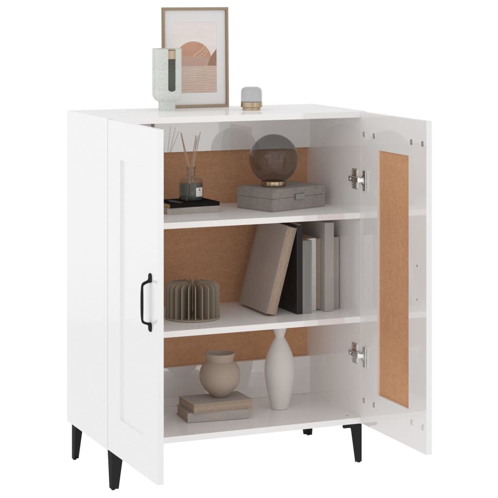 Buffet Blanc brillant 69,5x34x90 cm Bois d'ingénierie - XIOS