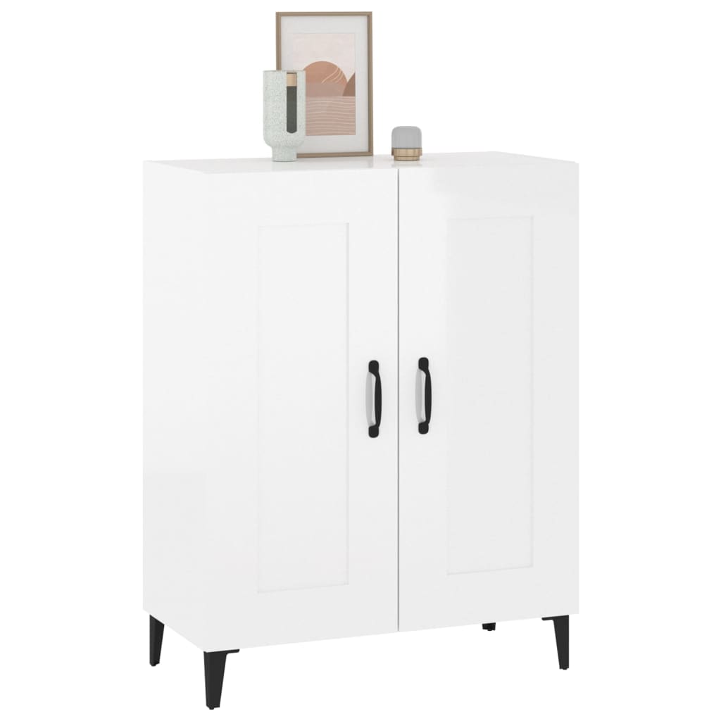 Buffet Blanc brillant 69,5x34x90 cm Bois d'ingénierie - XIOS