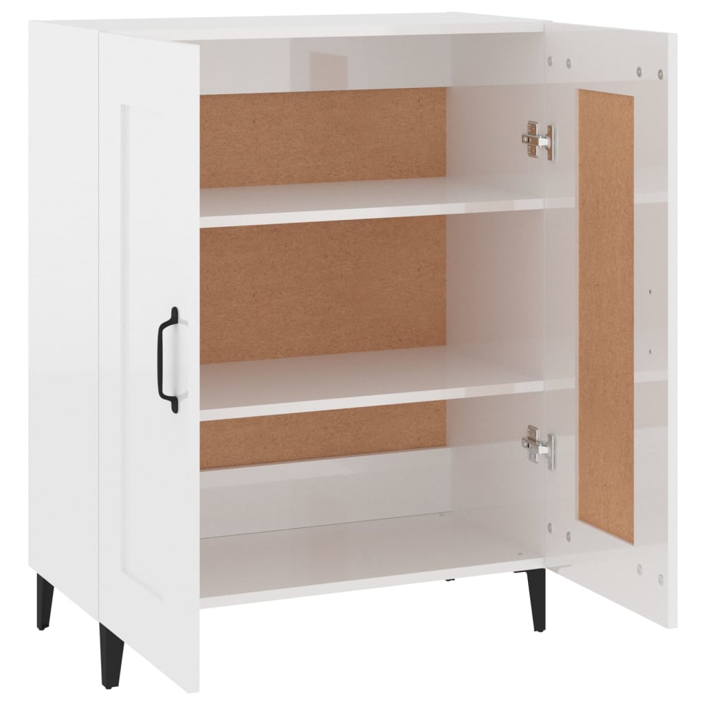 Buffet Blanc brillant 69,5x34x90 cm Bois d'ingénierie - XIOS
